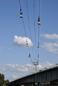 Koelner Seilbahn Gondel blieb haengen Koeln Linksrheinisch P452